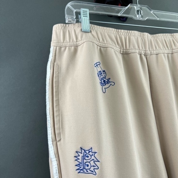 Allover Panda Heart Embroidered Character Rayon Pinstripe Sweatpants 🐼 🎩 - Picture 5 of 16